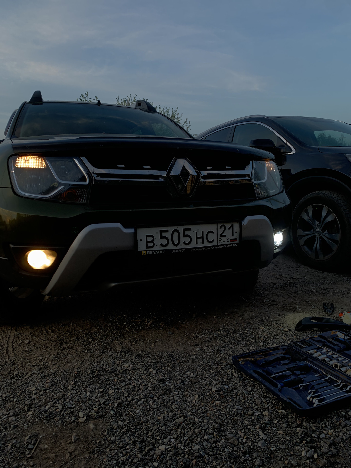 Диодные передние ПТФ — Renault Duster (1G), 1,5 л, 2015 года | тюнинг ...