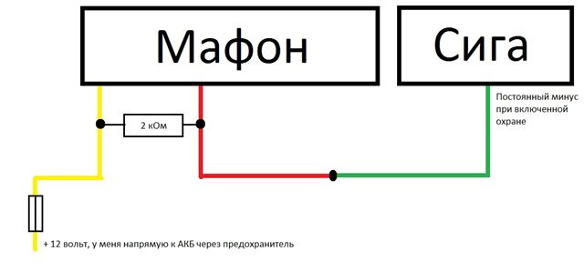 Схема подключения мафона