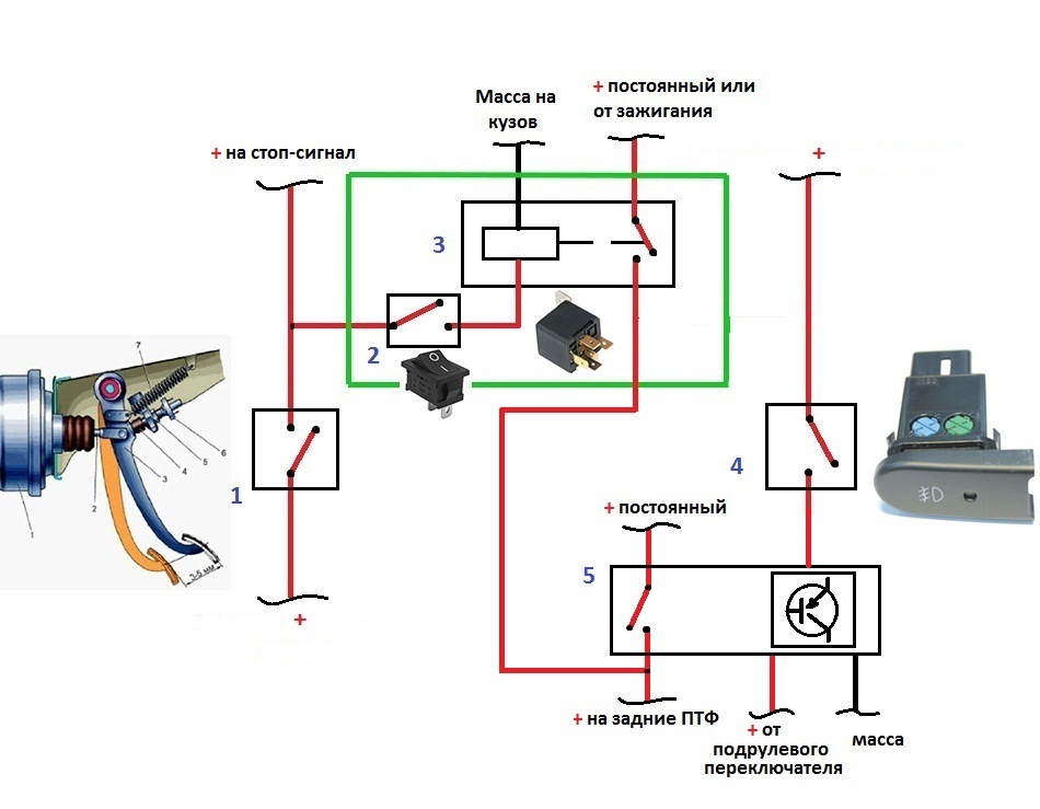 Схема лягушки тормоза. Схема подключения реле противотуманных фар Дэу Ланос. Схема подключения противотуманных фонарей Daewoo Nexia. Схема подключения противотуманных фар без замка зажигания. Схема подключения реле задних ПТФ.