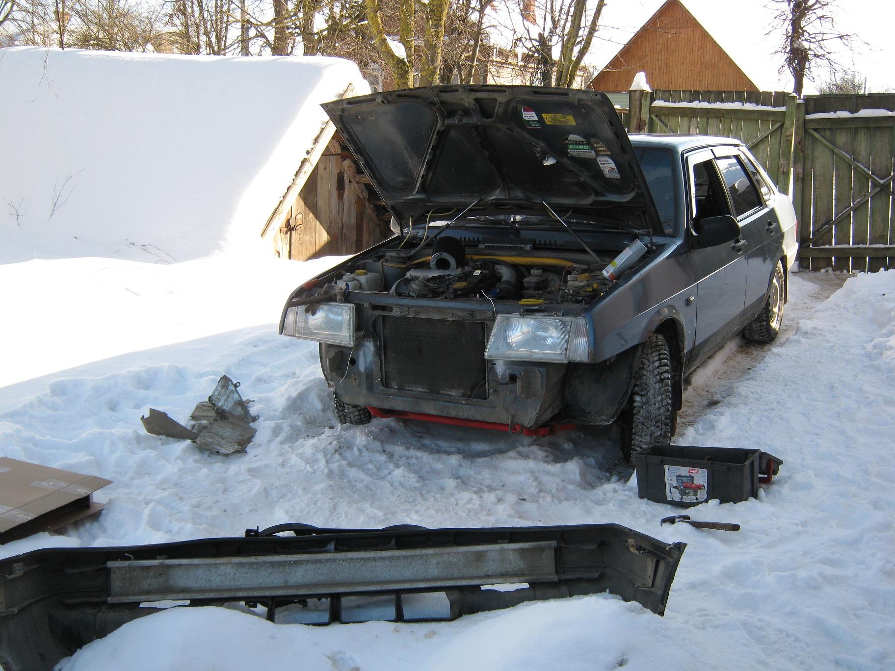 Установка вентиляторов 21214 и замена радиатора — Lada 21099, 1,6 л, 2000  года | тюнинг | DRIVE2