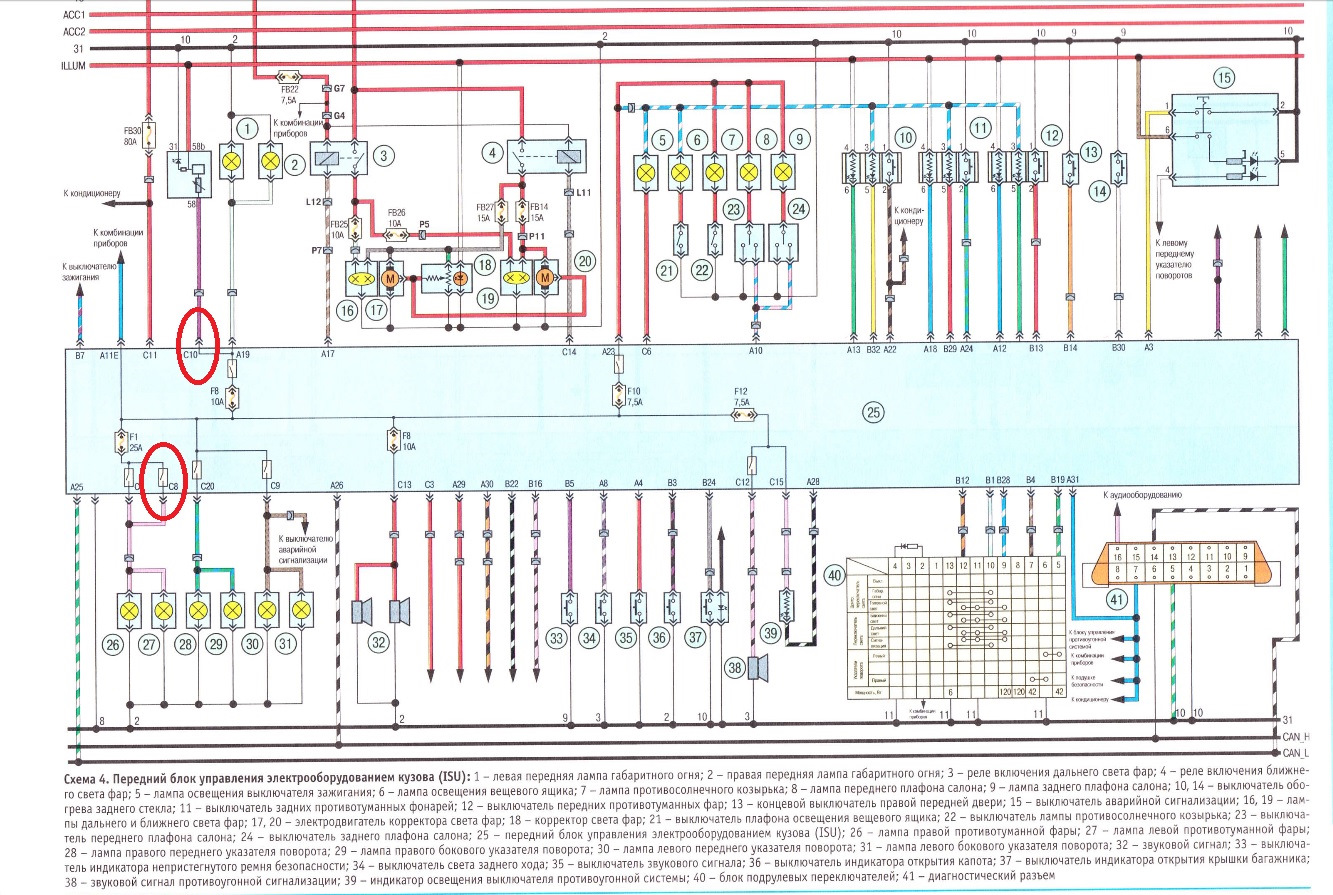 Схема блока предохранителей чери фора а21