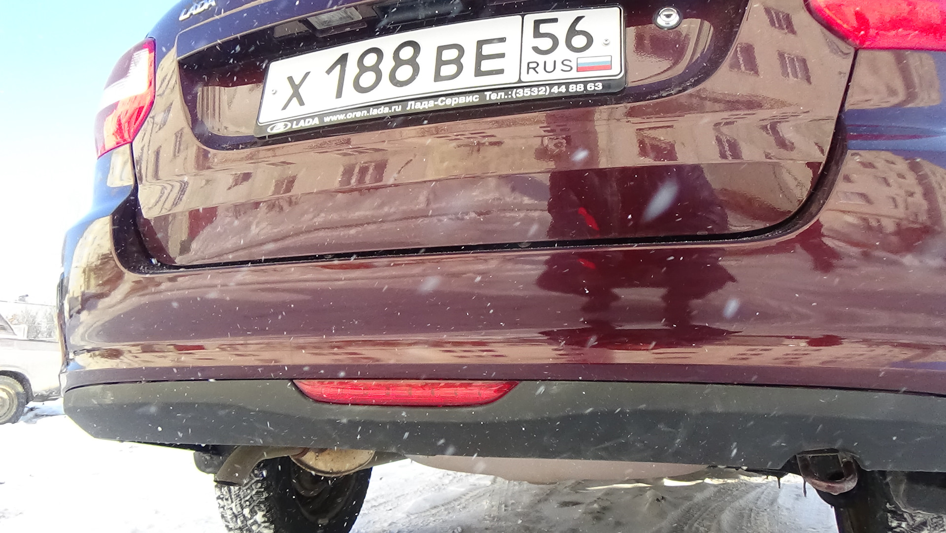 Наконец то поменял бампер — Lada Гранта лифтбек, 1,6 л, 2016 года ...