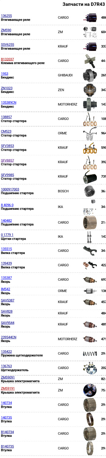 SSV6255 Втягивающее реле стартера KRAUF | Запчасти на DRIVE2