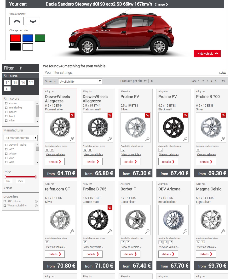 Визуальный подбор дисков на 2-е поколение Sandero Stepway — Renault Sandero  Stepway (2G), 1,6 л, 2013 года | колёсные диски | DRIVE2