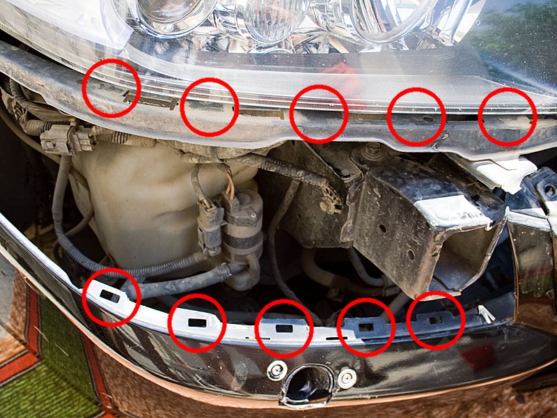 Как снять передний хонда аккорд Устраняем щели под фарами - Honda Accord (7G), 2,4 л, 2008 года кузовной ремонт 