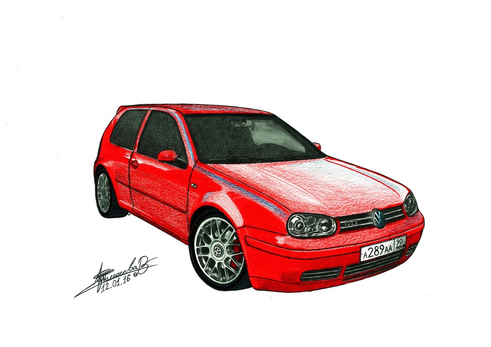 Готовые рисунки моего GTI — Volkswagen Golf GTI Mk4, 1,8 л, 2000 года ...