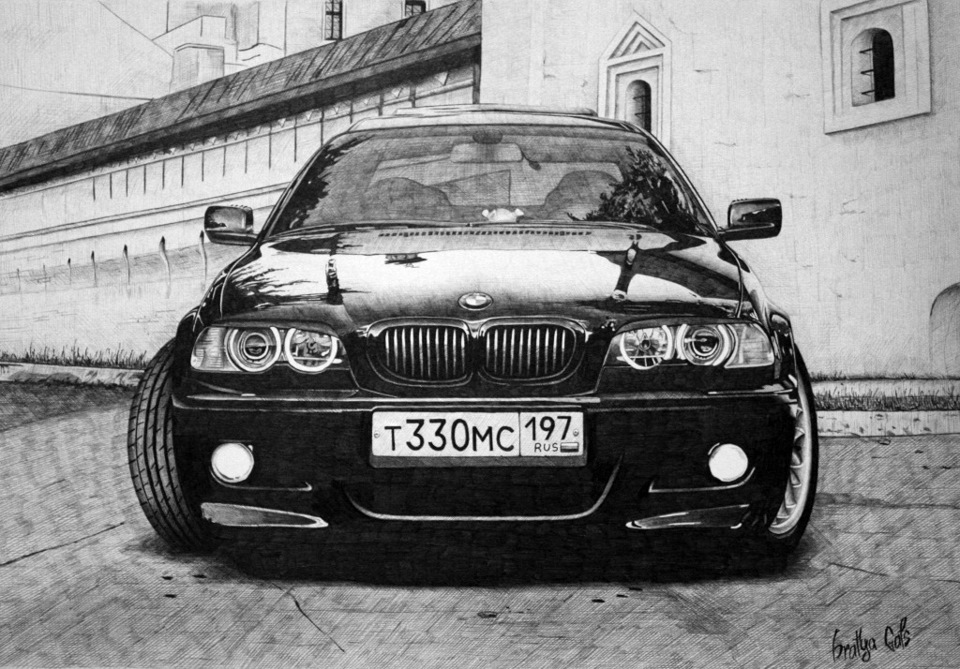 Фото нарисованной bmw