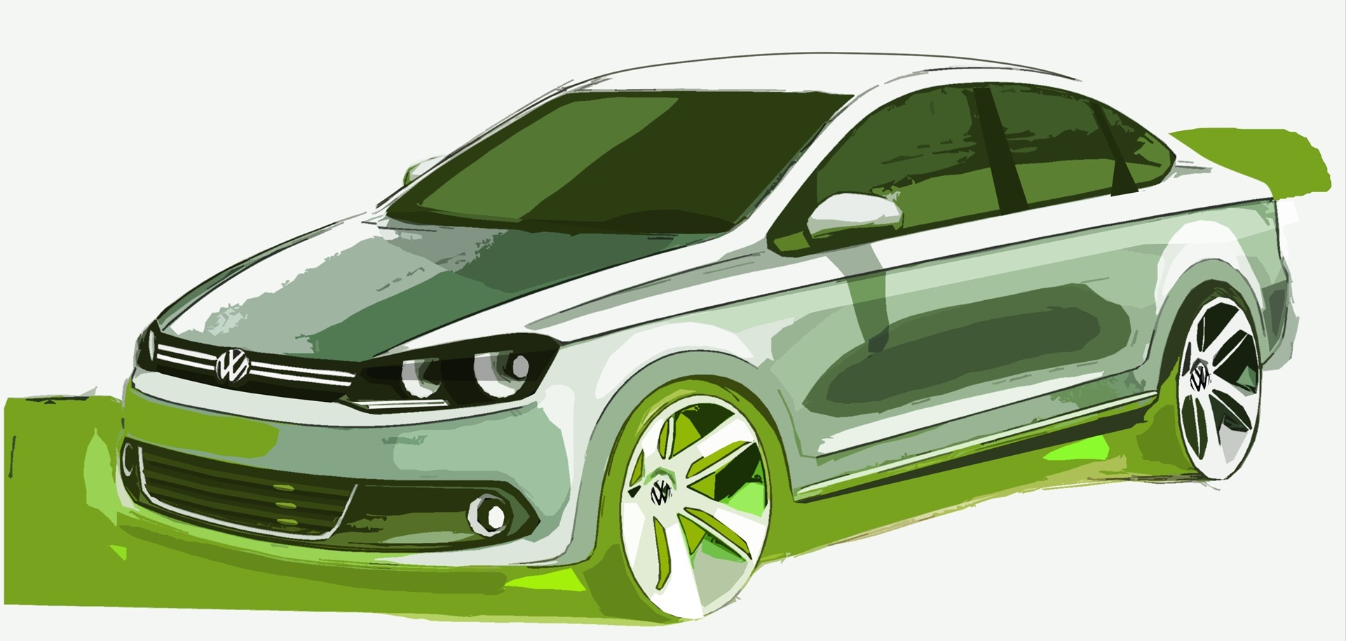 VW Polo sedan вектор