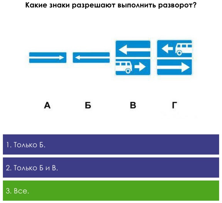 Знаки разрешающие выполнить разворот