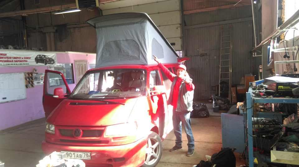 Установка подъемной крыши от REIMO — Volkswagen Caravelle (T4), 2,5 л ...