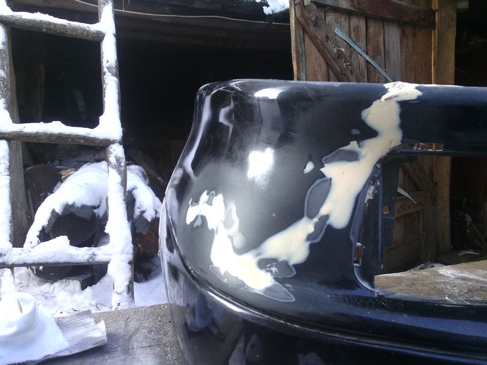 бампер треснул, ремонт в домашних условиях. — Lada 2114, 1,5 л, 2006 ...