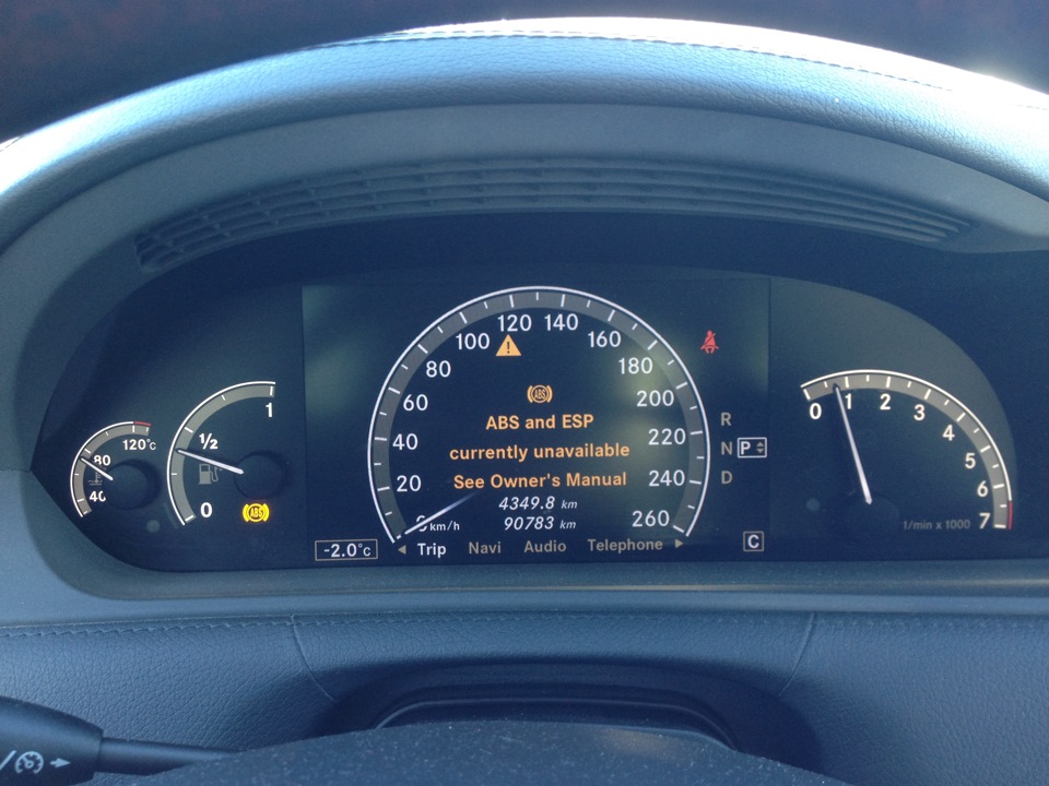 ABS and ESP unavailable — MercedesBenz CLclass (C216), 5,5 л, 2008