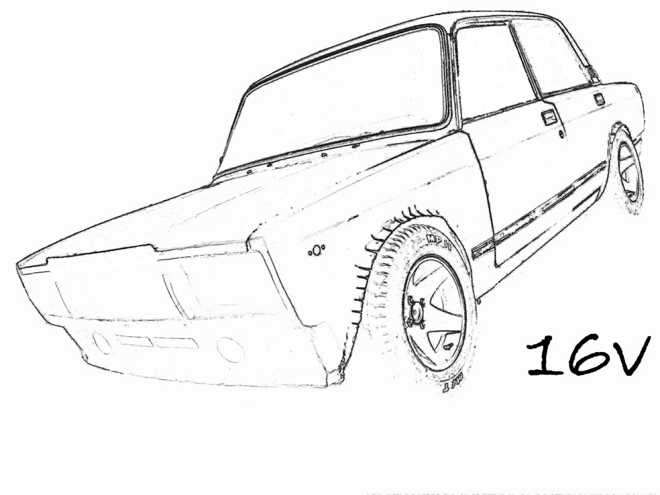 Как нарисовать жигули боевая классика