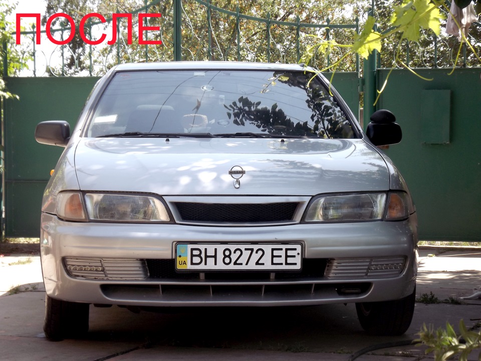 Решетка радиатора, значок Nissan на капот — Nissan Almera I (N15), 1,4 ...