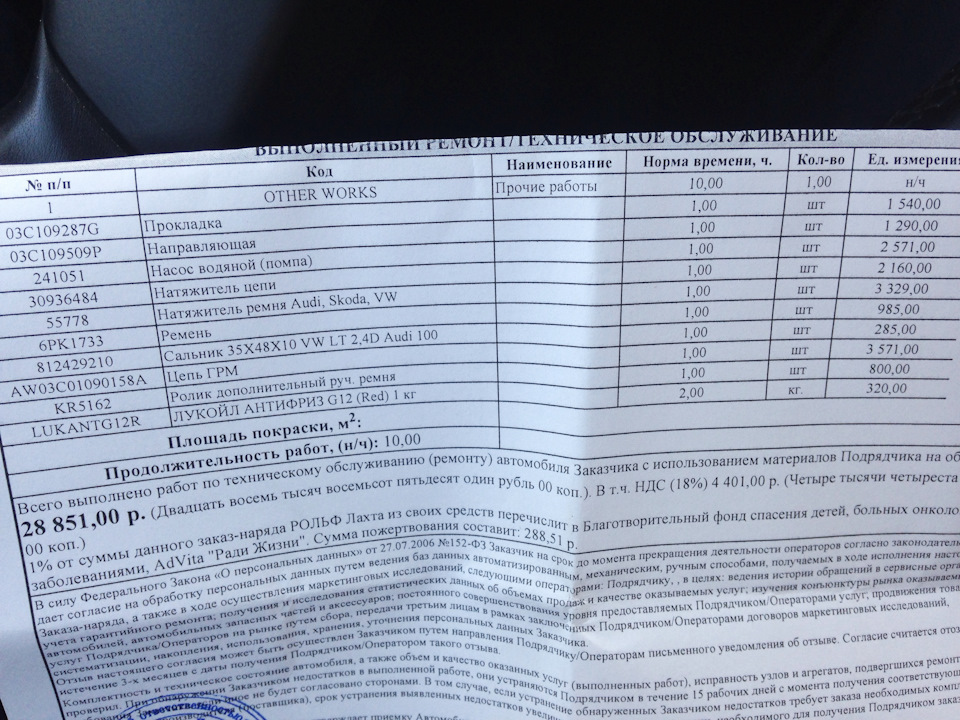 Фото в бортжурнале Volkswagen Tiguan (1G). Запчасти на фото: 03C109287G, 03C109509P, 30936484, 812429210, AW03C01090158A, KR5162, 332900, 357100