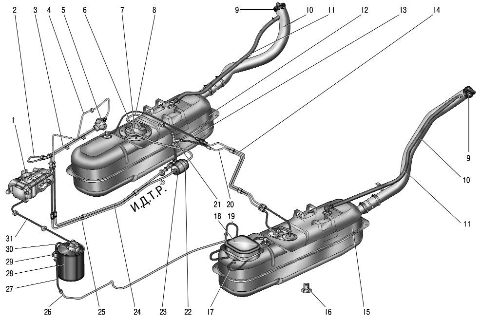 Схема топливной системы уаз буханка карбюратор