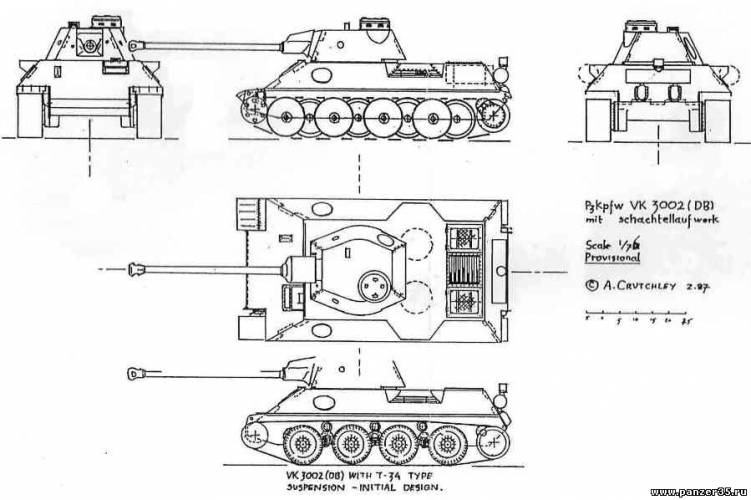 Е 50 м чертеж VK 3002 DB. Немецкая копия Т-34 - DRIVE2