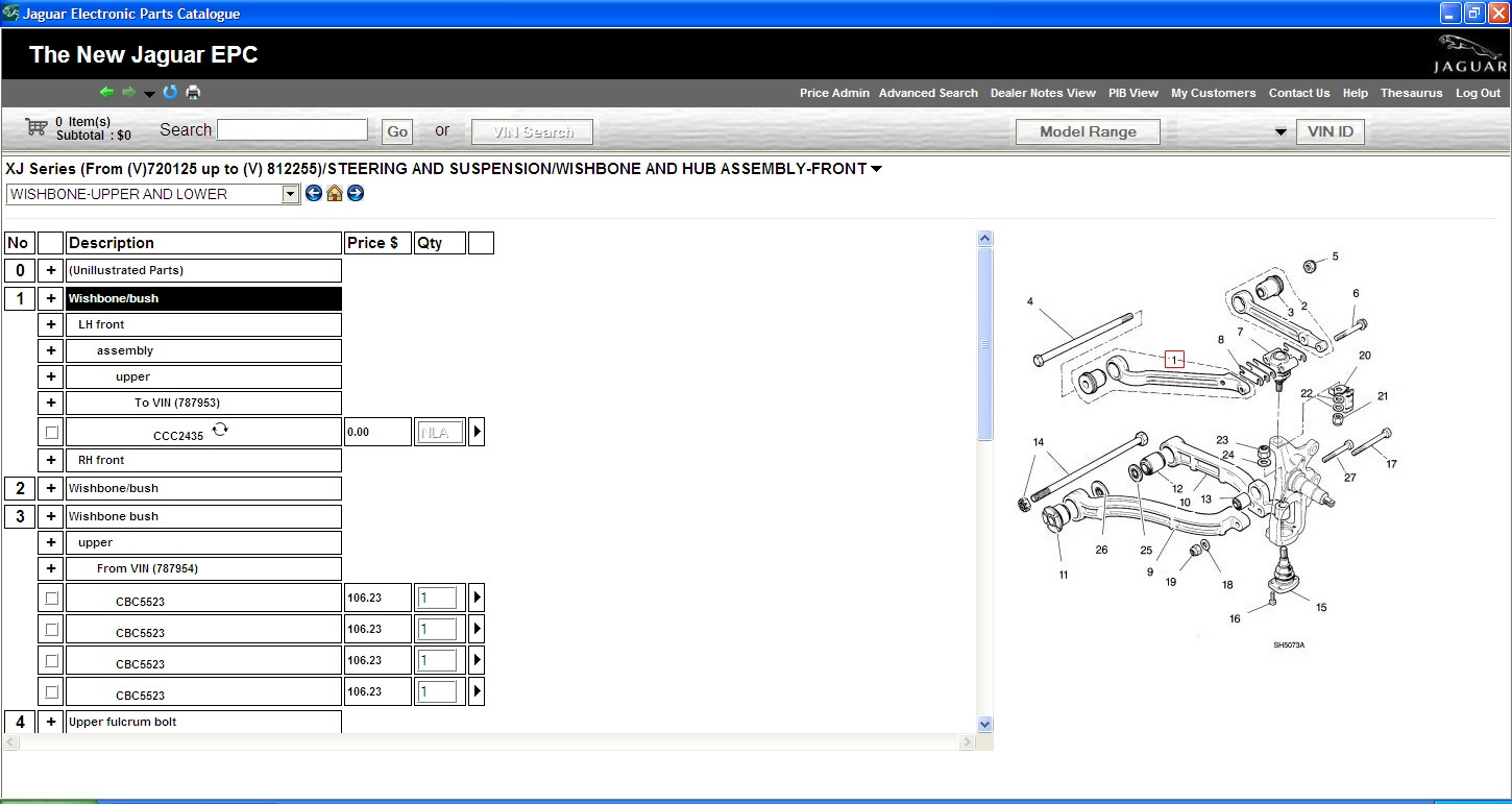 Parts catalog