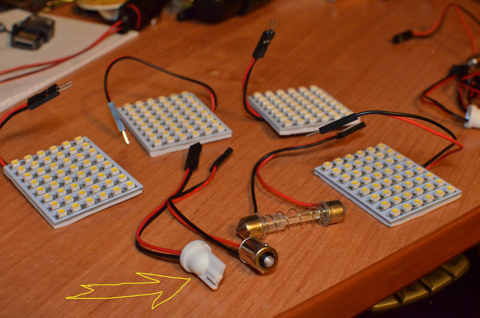 Светодиодные панели, в комплекте переходники на разные цоколи. — Hyundai Tucson (TL)