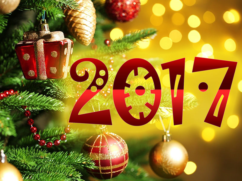День рождения, открытка на новый год 2017 фото