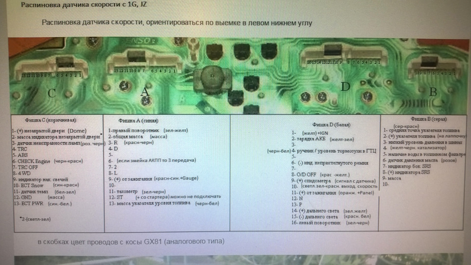 Тойота калдина не работает спидометр и тахометр