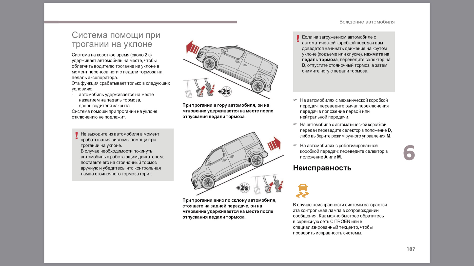 Вопрос про систему помощи при трогании на уклоне — Citroen Spacetourer, 2  л, 2018 года | наблюдение | DRIVE2