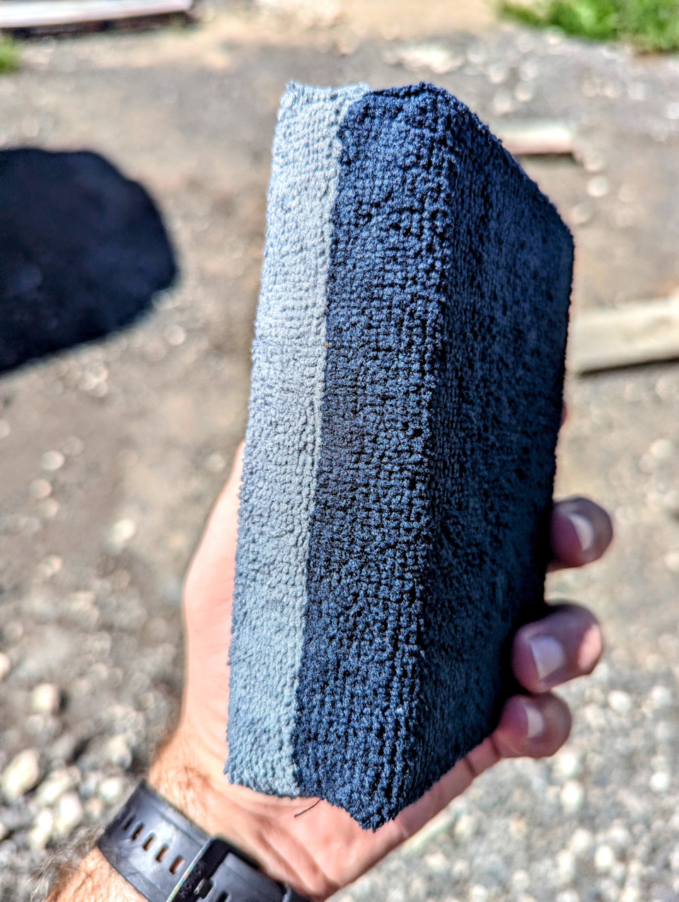 Микрофибровый пад Square Fiber Pad от MegaShiner очень понравился в использовании. Он значительно упрощает и ускоряет располировку составов на кузове автомобиля — Haval Dargo