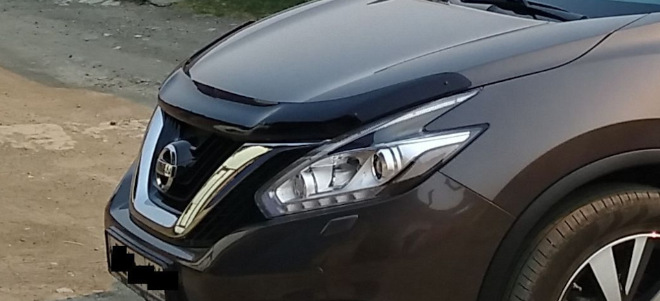 Поставил дефлектор капота (временно) — Nissan Murano III, 3,5 л, 2018 ...
