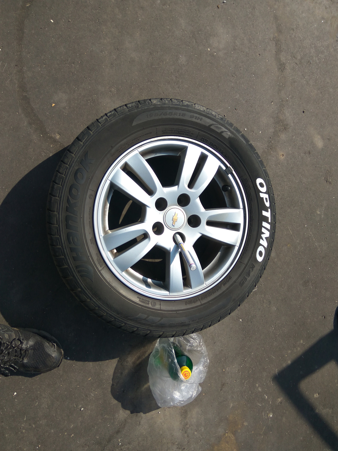 Покраска переднего бампера и надписей на шинах, типа Firestone ...