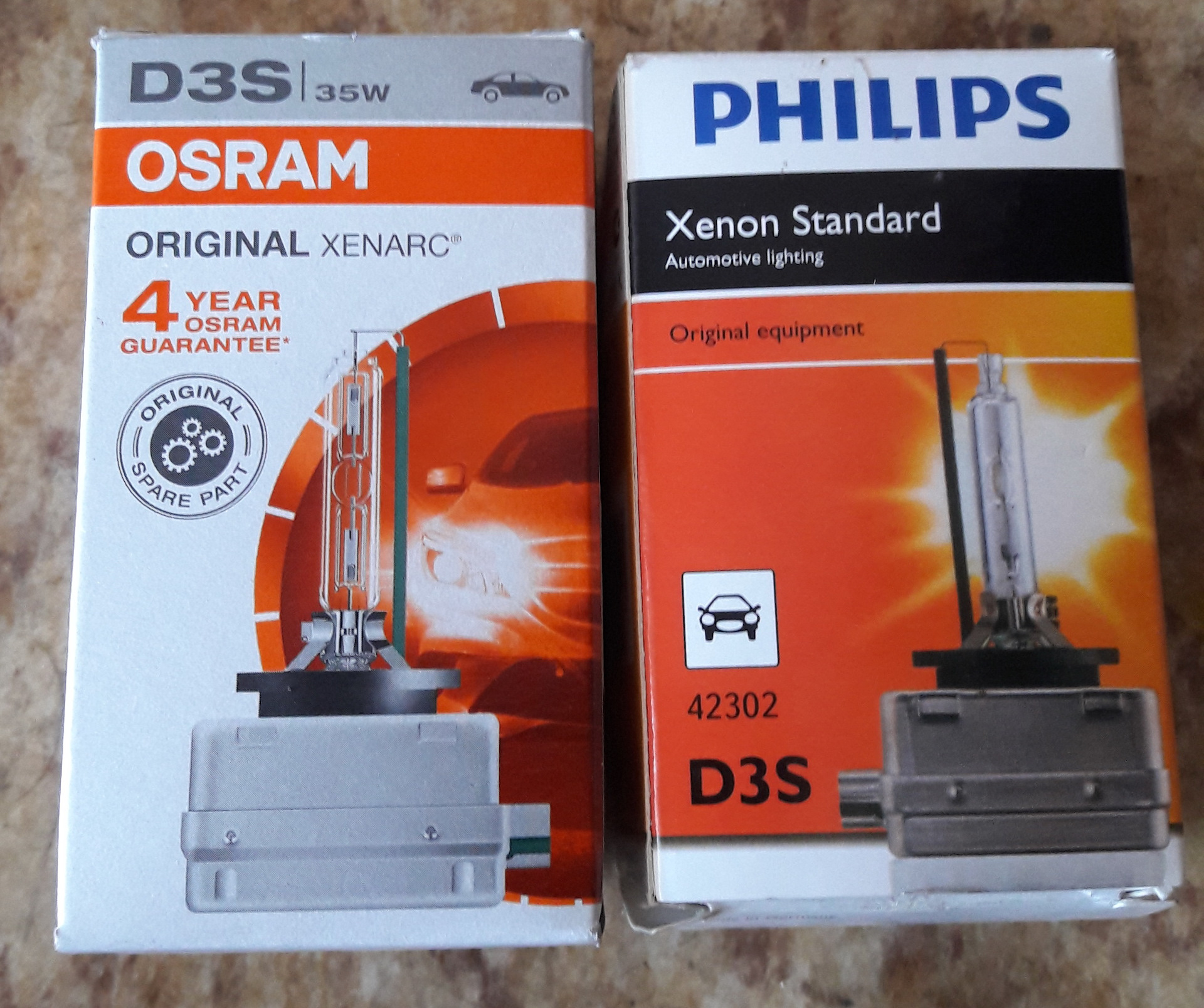 42302 Philips. D3s Original Xenon Standart — 42403 42302. Osram плакат. Светильника Осрам длинная и короткая лампы 36 и 16.