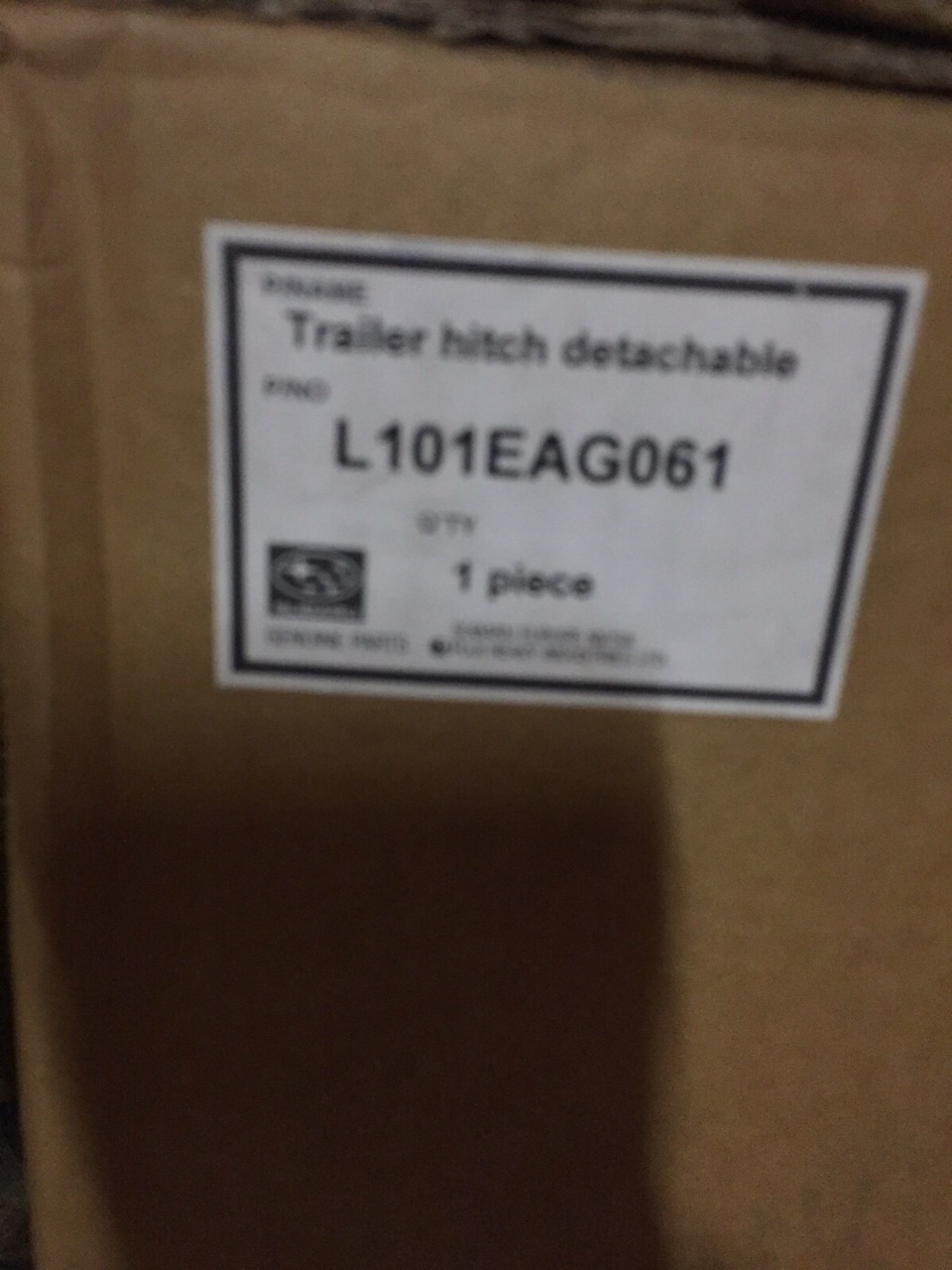 А вот и номер оригинальный на коробке — Subaru Outback (BP). Запчасти на фото: L101EAG061