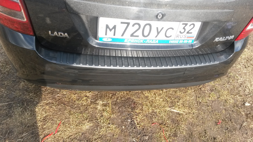 Накладка на задний бампер — Lada Калина 2 универсал, 1,6 л, 2015 года ...