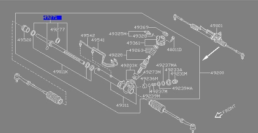 Схема рулевой рейки ниссан максима а32