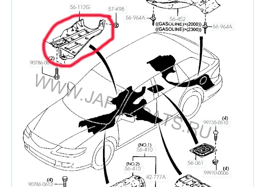 Защита днища мазда сх 5 схема с артикулами