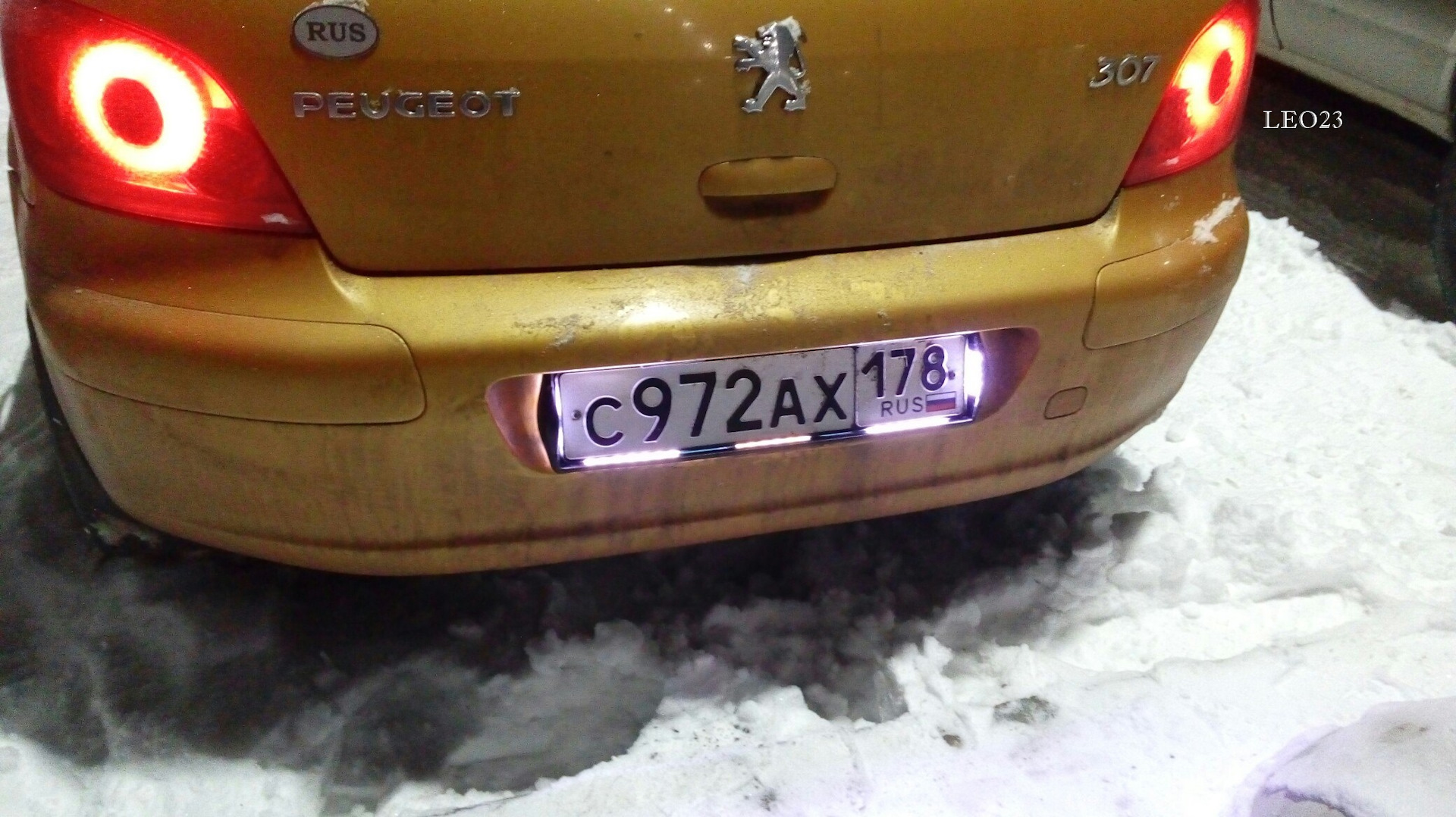 🔺Подсветка номерного знака. — Peugeot 307, 1,6 л., 2006 года | стайлинг ...