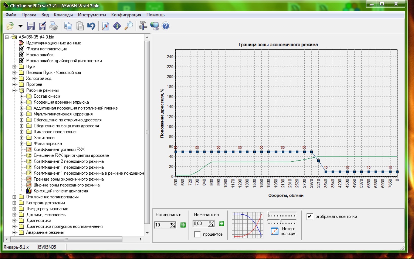 Режимы в зоне. Фаза впрыска в открытый клапан январь 7.2. Граница зоны экономичного режима январь 5.1. Граница зоны экономичного режима. Ширина зоны переходного режима в прошивке.