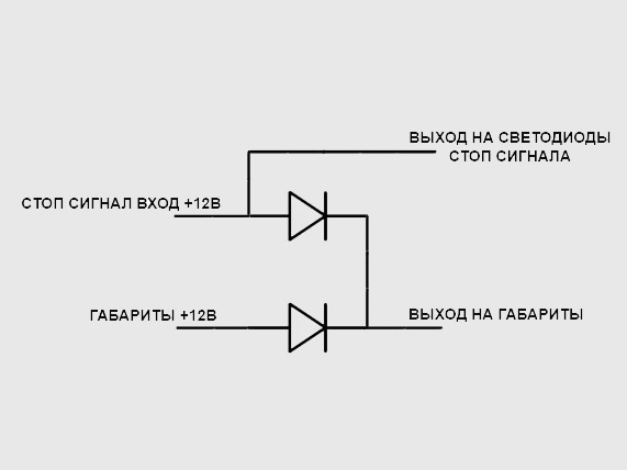 Схема стоп сигнала на светодиодах схема