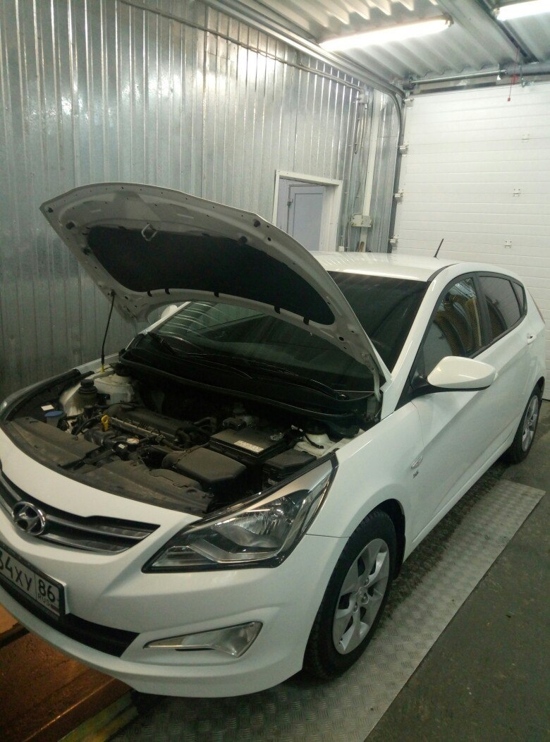 Замена масла и фильтров — Hyundai Solaris Hatchback, 1,6 л, 2014 года ...