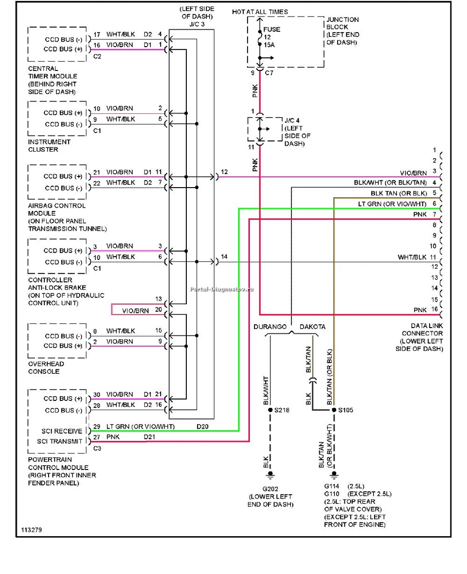 Электросхема додж