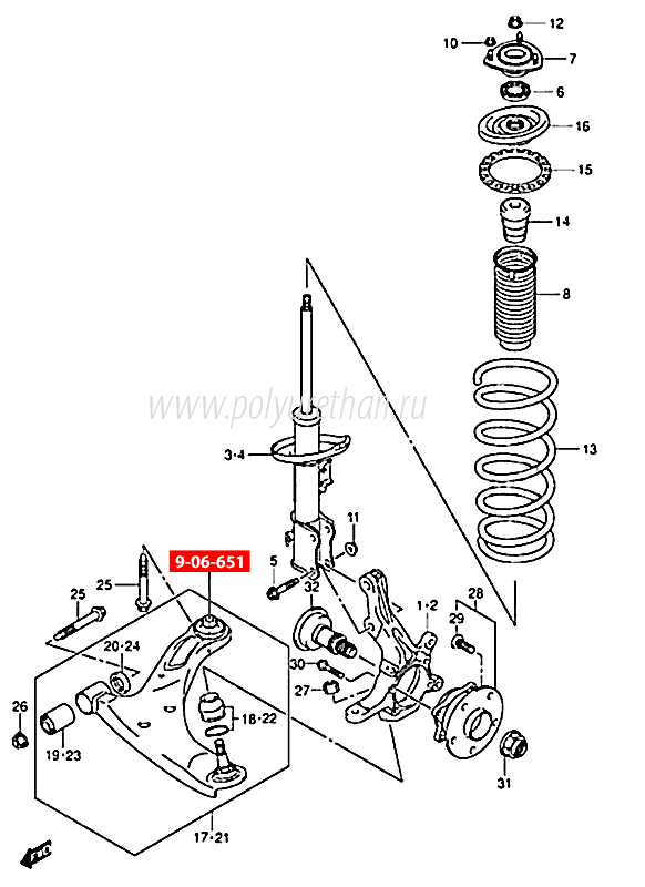 Схема передняя подвеска сузуки гранд витара схема
