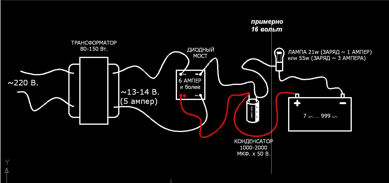 Диодный мост для зарядного устройства 12в схема