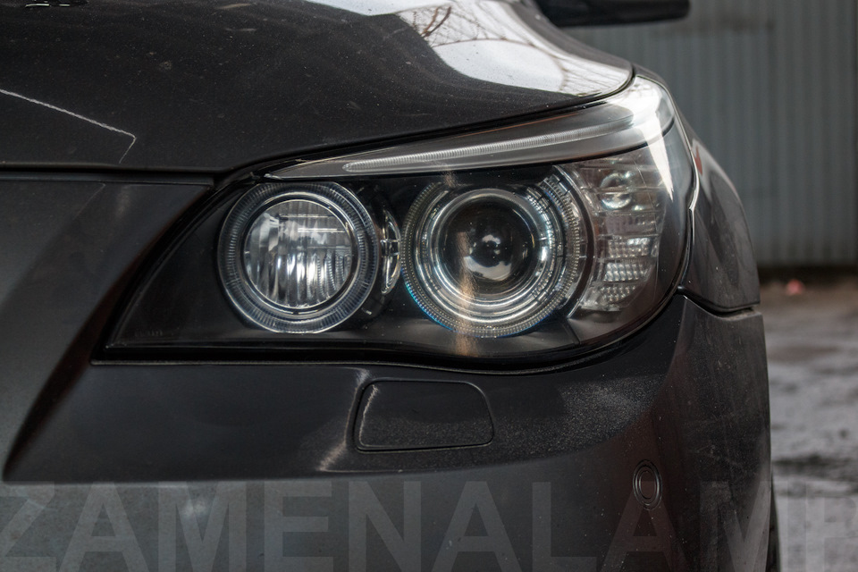 BMW 5 series (E61) замена штатных линз на биксеноновые 3.0 дюйма ...