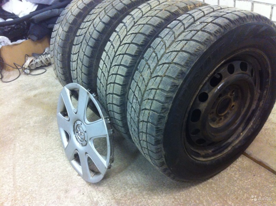 (ПРОДАНО) Продам зимнюю резину bridgestone с дисками R15 5x 114,3 ...