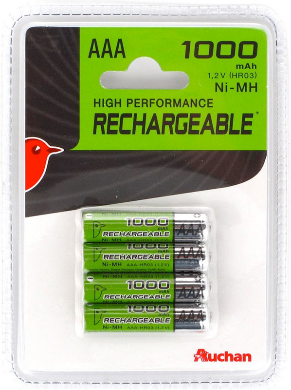 Аккумуляторные батарейки ааа 1000 mah. Rechargeable аккумуляторы 1000 Mah Ашан. Аккумуляторная батарея (ААА) 1000 Mah. Батарейки Ашан High Performance. Ашан аккумуляторные батарейки.