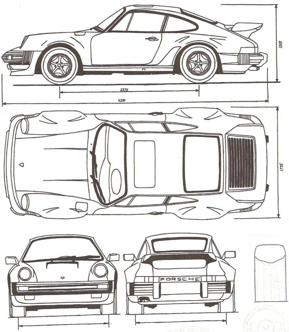 Porsche 930 рисунок