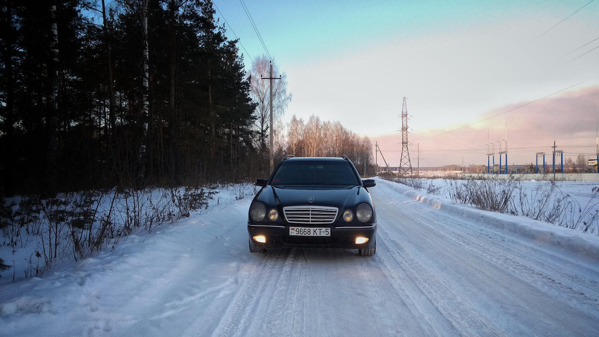 Мерседес 210 зимой грязи