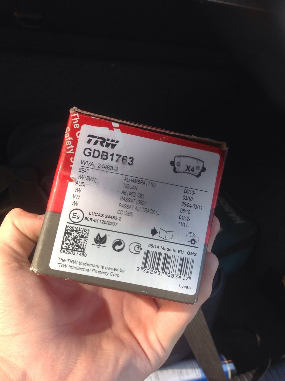 Колодки задние Passat b6-b7, сс, Tiguan, Audi a6 — Volkswagen Golf Mk6 ...