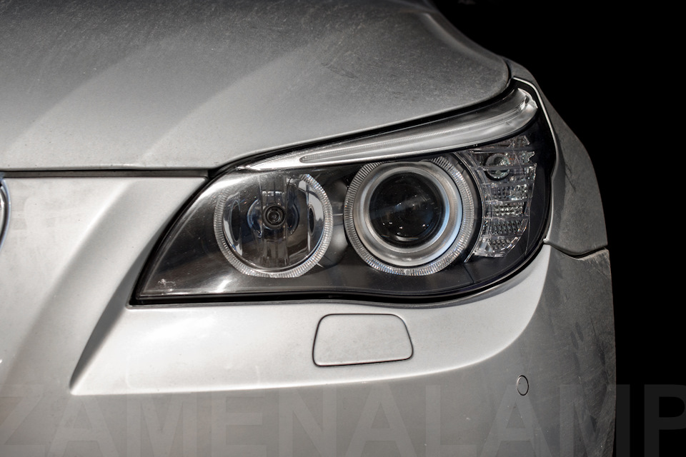 BMW 5 series (E60) замена штатных линз на биксеноновые 3.0 дюйма ...