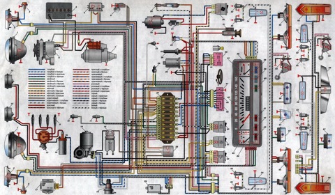 Автоэлектрика, электрика, схемы, гараж - Схема электрооборудования ВАЗ, , , 