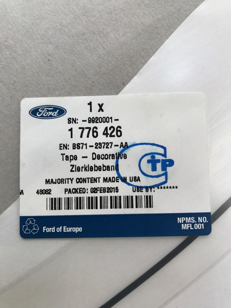 Приводим машину в заводское состояние, Пленка на угол дверного проема —  Ford Mondeo IV, 2 л, 2008 года | визит на сервис | DRIVE2